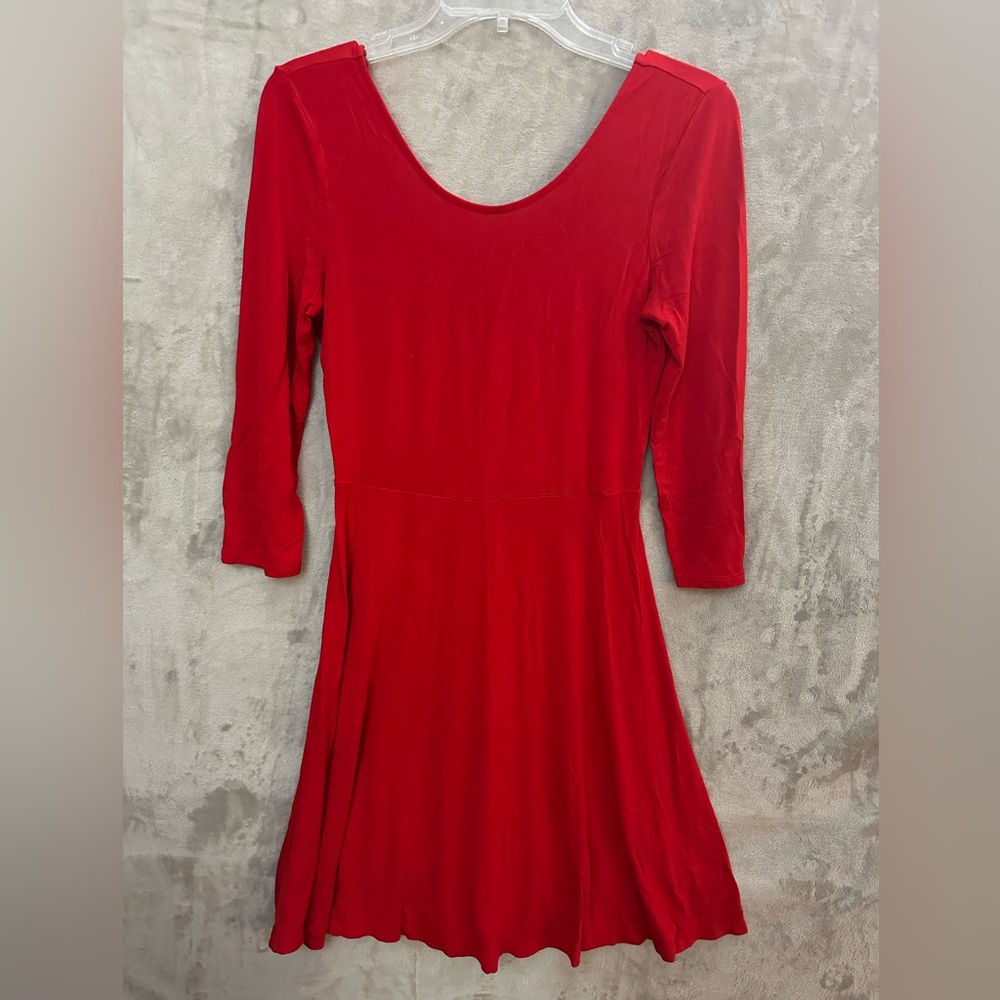 Express Vibrant Red Long Sleeve Dress Small‎